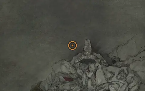 Map crop showing Lost Clotstone in the Sanguine Caverns area of Fallgrim