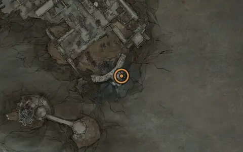 Map crop showing Glimpse #12 in the Conquered Temple area of Fallgrim