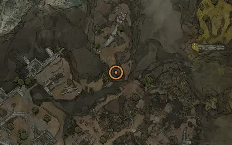 Map crop showing Fulminant Stone in the Deserted Slums area of Fallgrim