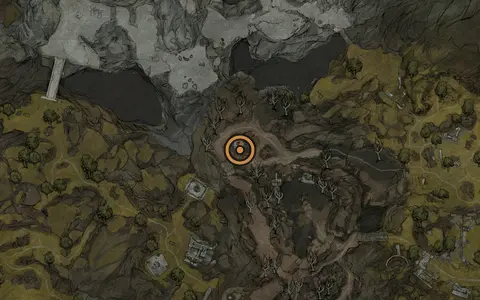 Map crop showing The King's Crypt in the Blackridge Cliffs area of Fallgrim