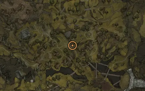 Map crop showing Sitting Stones #1 in the Mushroom Village area of Fallgrim