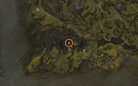Map crop showing Parasitic Stone in the Mushroom Village area of Fallgrim