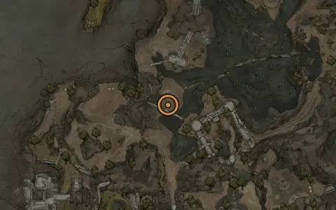 Map crop showing Hag Stone in the Prophet's Rest area of Fallgrim