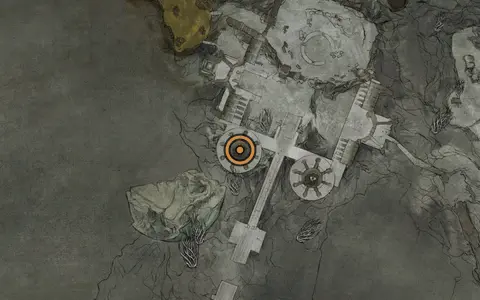Map crop showing Mammon [2] in the Vestige of Infinity area of Fallgrim