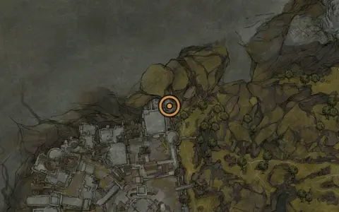 Map crop showing Great Martyr's Blade in the Gloomshade Grove area of Fallgrim