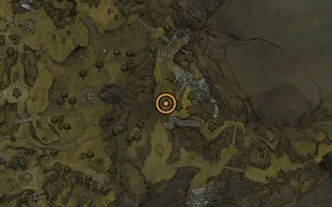 Map crop showing Overrun Quarry in the One Legged Wolf Tavern area of Fallgrim