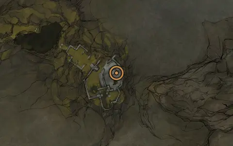 Map crop showing Berserker's Stone in the Temple of Vatra area of Fallgrim