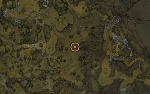 Map crop showing Combat Trial #7 in the One Legged Wolf Tavern area of Fallgrim