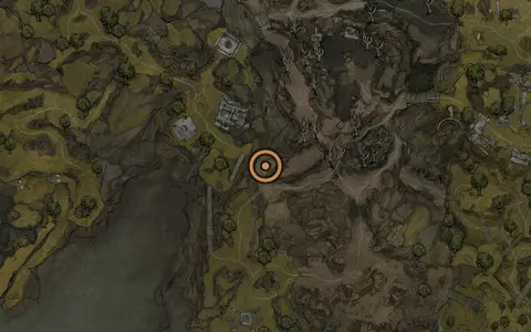 Map crop showing Blackridge Pass in the Blackridge Cliffs area of Fallgrim