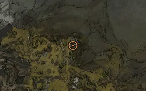 Map crop showing Feeding Grounds in the Blackridge Cliffs area of Fallgrim