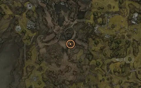 Map crop showing Coward's Retreat in the Blackridge Cliffs area of Fallgrim