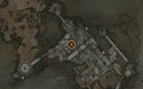 Map crop showing Revered Beacon in the Sester's Refuge area of Fallgrim