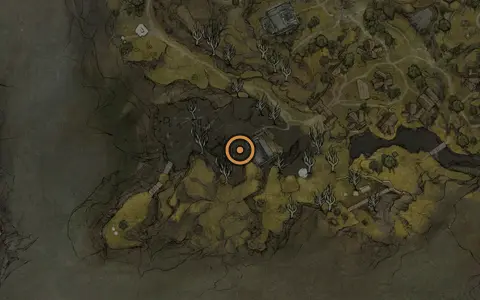 Map crop showing Parasitic Stone in the Widow's Overlook area of Fallgrim