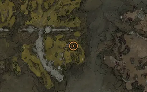 Map crop showing Headman's Stone in the Road to Absolution area of Fallgrim