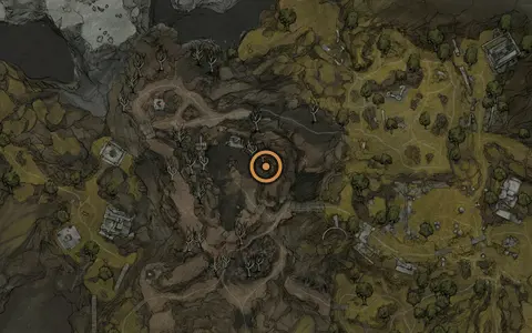 Map crop showing Crumbling Tunnel in the Blackridge Cliffs area of Fallgrim