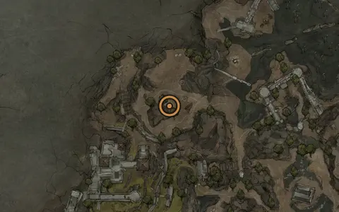 Map crop showing Smert in the Prophet's Rest area of Fallgrim