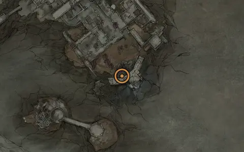 Map crop showing Black Needle in the Conquered Temple area of Fallgrim
