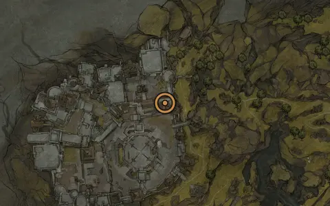 Map crop showing Grudge Stone in the Citadel of Penance area of Fallgrim