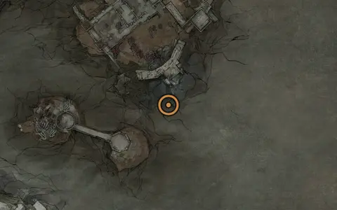 Map crop showing Pulse Stone in the Conquered Temple area of Fallgrim