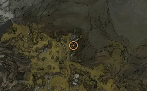 Map crop showing Myriad Stone in the Blackridge Cliffs area of Fallgrim