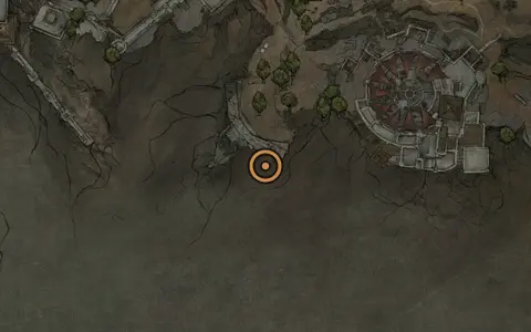 Map crop showing Central Shaft Lever in the Lonesome Spire area of Fallgrim