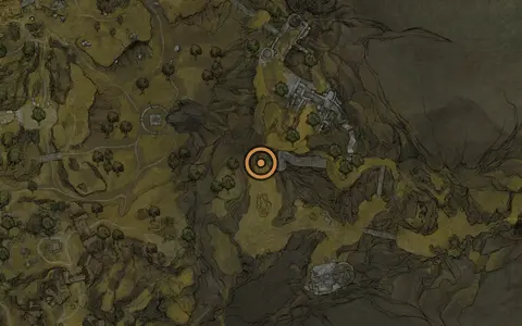 Map crop showing Fainweald [5] in the One Legged Wolf Tavern area of Fallgrim