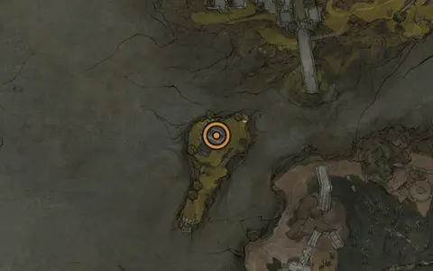 Map crop showing Illusionist's Cache in the Desolate Peak area of Fallgrim