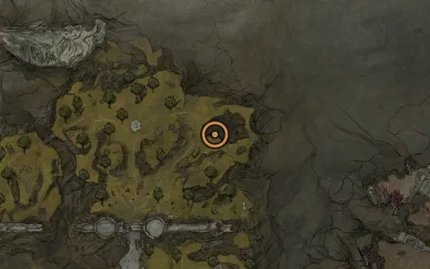 Map crop showing Combat Trial #1 in the Outskirts of Mammon area of Fallgrim