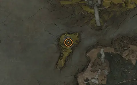 Map crop showing Shuddering Stone in the Desolate Peak area of Fallgrim