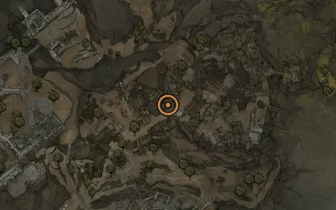 Map crop showing Collapsed Mine in the Lonesome Spire area of Fallgrim
