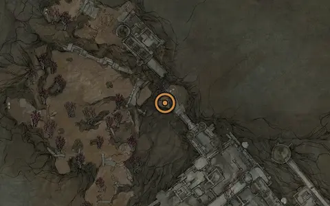 Map crop showing Abbey Entrance in the Revenant Graves area of Fallgrim