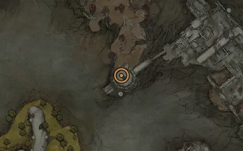 Map crop showing Nightgrasp Stone in the Revenant Graves area of Fallgrim