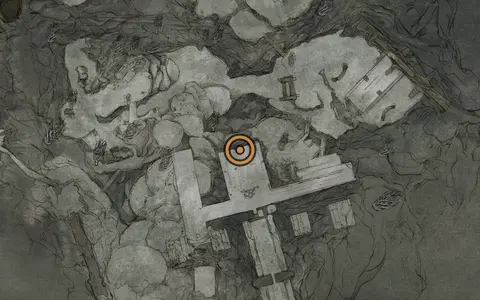 Map crop showing Sitting Stones #23 in the The Silent Steps area of Fallgrim