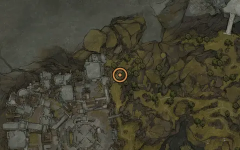 Map crop showing Feeding Room Key in the Gloomshade Grove area of Fallgrim