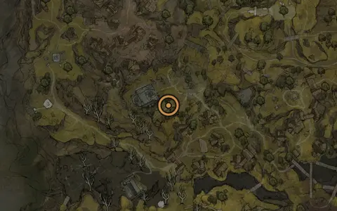 Map crop showing Glimpse #40 in the Mushroom Village area of Fallgrim