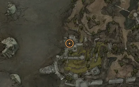 Map crop showing Thieves Retreat in the Ruins of Nochte area of Fallgrim