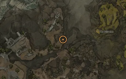 Map crop showing Sitting Stones #17 in the Deserted Slums area of Fallgrim