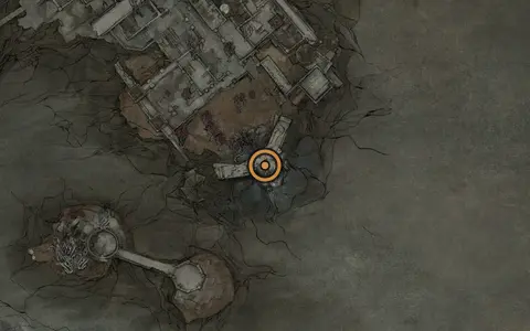 Map crop showing Mornefrost Grave in the Conquered Temple area of Fallgrim