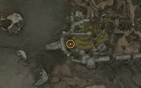 Map crop showing Nochtean Gate in the Ruins of Nochte area of Fallgrim