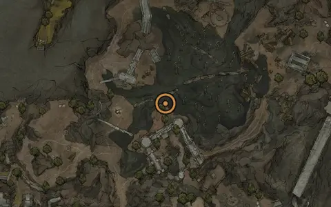 Map crop showing Clerik's Stone in the The Hag's Path area of Fallgrim