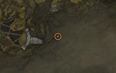Map crop showing Sunken Village in the Glutted Mire area of Fallgrim