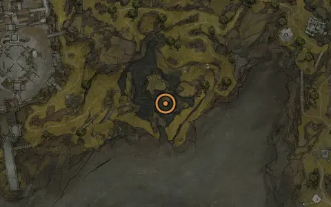 Map crop showing Ravaged Hideout in the Gloomshade Grove area of Fallgrim