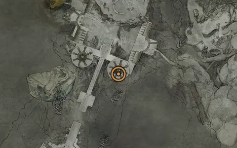 Map crop showing Thief's Stone in the Vestige of Infinity area of Fallgrim