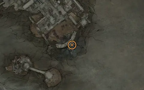 Map crop showing Ovum #16 in the Conquered Temple area of Fallgrim