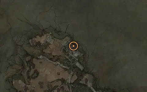 Map crop showing Tyrant's Stone in the Revenant Graves area of Fallgrim