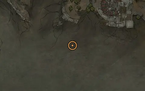 Map crop showing Wretchcaller's Stone in the Withered Shoals area of Fallgrim