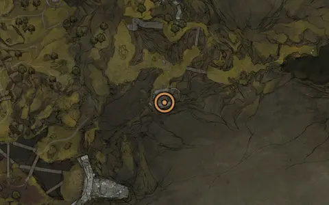 Map crop showing Gragu in the One Legged Wolf Tavern area of Fallgrim