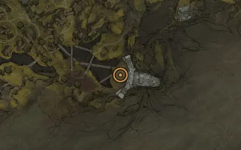 Map crop showing Volatile Fragment in the Glutted Mire area of Fallgrim