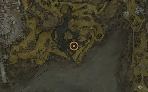 Map crop showing Salvaged Trebuchaxe in the Gloomshade Grove area of Fallgrim