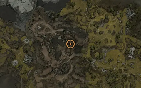 Map crop showing Triarch Repeater in the Blackridge Cliffs area of Fallgrim